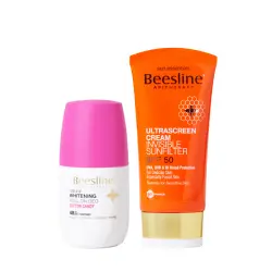 بيزلاين كريم الترا سكرين انفيزيبل صن فلتر + رول اون مزيل العرق كوتون كاندي 50مل (عرض خاص) | Beesline Cream Ultra Skryn Anfyzybl Sun Fltr + Roll On Deodorant Kwtwn Candy 50Ml (Offer Special)