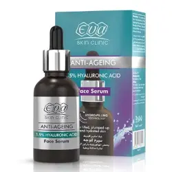 ايفا سكين كلينيك سيروم للوجه بحمض الهيالورونيك بنسبة 1.5% - 30 مل | Eva Skin Klynyk Serum Face Bhmd Alhyalwrwnyk Bnsba 1.5% - 30 Ml