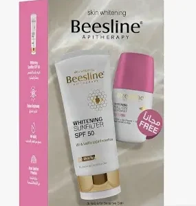 بيزلين صن سكرين كريم + رول اون مزيل عرق روز 50مل - عرض خاص | Beesline Sun Skryn Cream + Roll On Deodorant Rose 50Ml - Offer Special