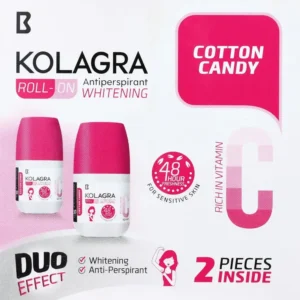 كولاجرا مزيل عرق رول اون قطن كاندي 2 قطعة 60مل - عرض خاص | Kolagra Whiten. Deo Vit. C Roll-On 60Ml Cotton Candy 2Pcs #