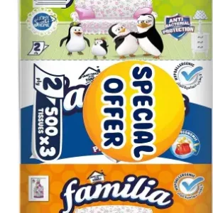 فاميليا مناديل سحب 2طبقة 3*500 منديل (عرض خاص) | Famylya Wipes Suction 2Layer 3*500 Wipe (Offer Special)