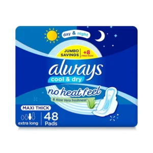 أولويز دريامز كول&جاف ماكسي كثيف فوط جامبو 48قطعة إيكس.طويل ألو (6) | Always Dreamzz Cool&Dry Maxi Thick Pads Jumbo 48pc Ex.Long Aloe (6)