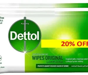ديتول مناديل مبللة ضد البكتيريا اوريجنال (خصم 20%)  2*40 منديل - عرض خاص | Dettol Anti Bacterial Wipes 40Pcs Original X2 (20%) #