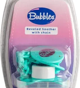 بابلز سكاتة مشطوفه بسلسلة اخضر | Bubbles Pacifier Mshtwfh With Chain Green