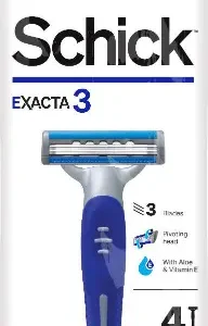 شيك اكزاكتا 3 ماكينة حلاقة للرجال 4 قطع | Schick Akzakta 3 Shaver Men 4 Pieces