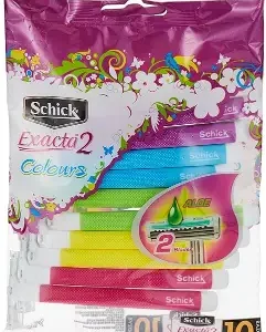 شيك شفرات حلاقة اكزاكتا 2 للبشرة الحساسة 10 شفرات ملونة | Schick Blades Shaving Akzakta 2 Skin Sensitive 10 Blades Colored