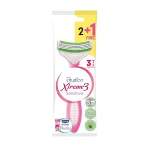 شيك اكستريم 3 شفرة حلاقة للبشرة الحساسة للنساء 3 قطع (2+1 هدية) - عرض خاص | Schick Extreme 3 Blade Shaving Skin Sensitive Women 3 Pieces (2+1 Gift) - Offer Special