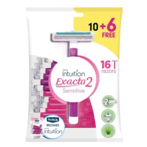 شيك اكزاكت2 شفرة حلاقة للبشرة الحساسة للنساء 16 قطعة (10+6 هدية) - عرض خاص | Schick Akzakt2 Blade Shaving Skin Sensitive Women 16 Piece (10+6 Gift) - Offer Special