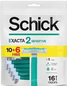 شيك اكزاكت2 شفرة حلاقة للبشرة الحساسة للرجال 16 قطعة (10+6 هدية) - عرض خاص | Schick Akzakt2 Blade Shaving Skin Sensitive Men 16 Piece (10+6 Gift) - Offer Special