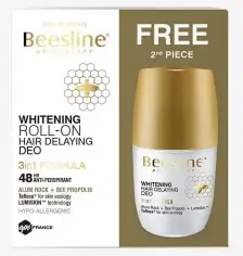 بيزلين رول اون مزيل عرق مفتح للبشرة - تقليل سرعة نمو الشعر (1+1)50 مل - عرض خاص | Beesline Whiten. Deod. Roll On 50Ml Hair Delaying (1+1) #