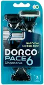 دوركو ماكينة حلاقة للرجال 6شفرات 3على كارت | Dorco Shaver Men 6Blades 3On Cart