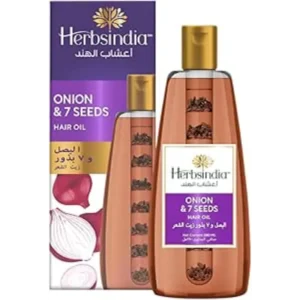 هيربس اينديا زيت الشعر بالبصل و7 بذور 280 مل | Herbs India H.oil 280Ml Onion & 7 Seeds