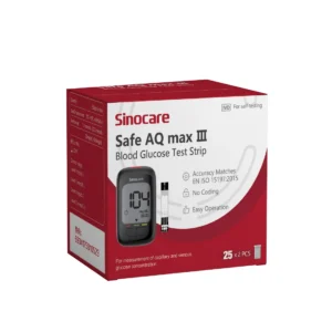 سينوكير ماكس 3 شرائط قياس السكر فى الدم 50 شريط | Sinocare Safe Aq Max 3 Strips 50Pcs