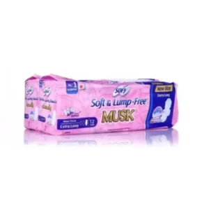 سوفي سوفت & لومب-فري (موسك) ماكسي كثيف فوط 12قطع*2 إيكس.طويل 36سم (8) # | Sofy Soft & Lump-Free (Musk) Maxi Thick Pads 12pcs*2 Ex.Long 36cm (8) #