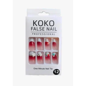 كوكو فالس أظافر 12قطع اظافر استرس عادية | Koko False Nails 12pcs Nails Astrs Normal