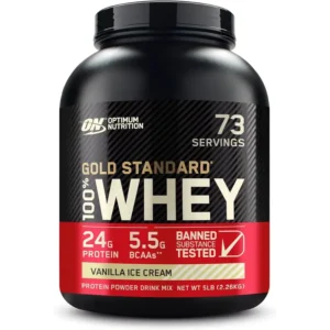 أون جولد ستاندارد 100% واي (فانيليا آيس كريم) 2.27 كجم/5 لب بودرة | On Gold Standard 100% Whey (Vanilla Ice Cream) 2.27 Kg/5 Lb Powder