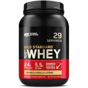 أون جولد ستاندارد 100% واي (فانيليا آيس كريم) 907 جم/2 لب بودرة | On Gold Standard 100% Whey (Vanilla Ice Cream) 907 Gm/2 Lb Powder