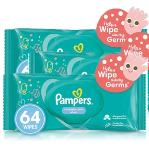 بامبرز بيبي مناديل حساسة 64قطع فريش (3+1) مناديل # | Pampers Baby Wipes Sensitive 64pcs Fresh (3+1) Wipes #