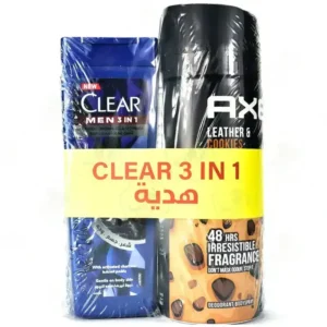 اكس مزيل عرق سبراي. 150مل لياثير & كوكيس + كلير 90مل (12) (#) | Axe Deod Spr. 150ml Leather & Cookies + Clear 90ml (12) (#)