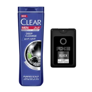 كلير شامبو للرجال ديب كلين 600مل + اكس بلاك 17مل (عرض خاص) | Clear Shampoo Men Deep Clean 600Ml + X Black 17Ml (Offer Special)