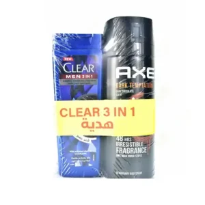 اكس سبراي مزيل عرق للرجال دارك تيمبتاشن 150مل + كلير شامبو 90مل (عرض خاص) | X Spray Deodorant Men Dark Temptation 150Ml + Clear Shampoo 90Ml (Offer Special)
