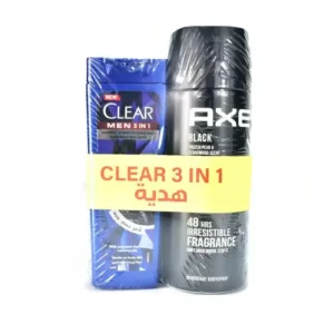 اكس سبراي مزيل العرق للرجال بلاك 150مل + كلير شامبو 90مل (عرض خاص) | X Spray Deodorant Men Black 150Ml + Clear Shampoo 90Ml (Offer Special)