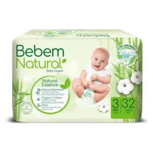 بيبيم ناتشورال ميدي رقم.3 32قطع (4) حفاضة | Bebem Natural Midi No.3 32pcs (4) Diaper