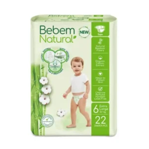 بيبيم ناتشورال إيكس.لارج رقم.6 22قطع (4) حفاضة | Bebem Natural Ex.Large No.6 22pcs (4) Diaper