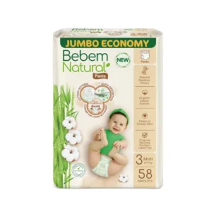 بيبيم ناتشورال جامبو ميدي رقم.3 58قطع (3) حفاضة | Bebem Natural Jumbo Midi No.3 58pcs (3) Diaper