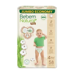 بيبيم ناتشورال جامبو ماكسي رقم.4 58قطع (3) حفاضة | Bebem Natural Jumbo Maxi No.4 58pcs (3) Diaper