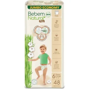 بيبيم ناتشورال جامبو إيكس.لارج رقم.6 48قطع (3) حفاضة | Bebem Natural Jumbo Ex.Large No.6 48pcs (3) Diaper