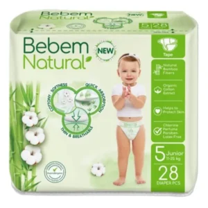 بيبيم ناتشورال بانتس جونيور رقم.5 28قطع (4) حفاضة | Bebem Natural Pants Junior No.5 28pcs (4) Diaper