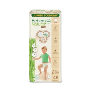 بيبيم ناتشورال بانتس جامبو إيكس.لارج رقم.6 48قطع (3) حفاضة | Bebem Natural Pants Jumbo Ex.Large No.6 48pcs (3) Diaper