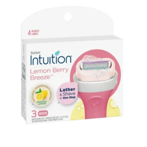شيك ماكينة حلاقة انتويشن ليمون بيري للنساء 4 شفرات 3 قطع | Schick Shaver Antwyshn Lymwn Byry Women 4 Blades 3 Pieces