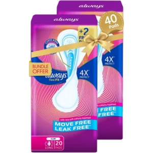 أولويز زويا سليم فوط 40قطعة (20+20) طويل/مجموعة (9) (#) | Always Zoya Slim Pads 40pc (20+20) Long/Bundle (9) (#)
