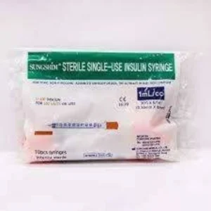 سونجشيم ديسبوسابل إنسولين سرنجة سرنجة انسولين كورى كيس 10ق | Sungshim Disposable Insulin Syring Syringe Insulin Kwra Sachet 10Q