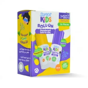 سوبر كيدز رول اون مزيل عرق للاطفال (بدون رائحة + أناناس) (1+1 50%) 30 مل (عرض خاص) | Super Kids Roll On Deodorant Kids (Without Scent + Ananas) (1+1 50%) 30 Ml (Offer Special)