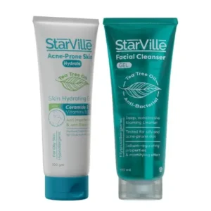 ستارفيل (غسول للبشرة 100مل + مرطب البشرة المعرضة للحبوب 100جم) (عرض خاص) | Starville (F.cleanser 100Ml+Acne Prone Skin Hydrate Gel 100Gm) (#)