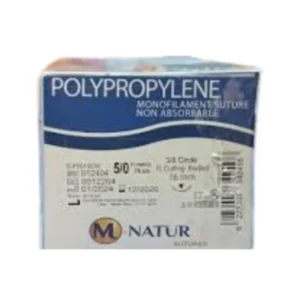 إم ناتور بوليبروبيلين سوتور 5/0 (1 ميتريك) 75 سم (16 مم) خيوط جراحية | M Nature Polypropylene Suture 5/0 (1 Metric) 75 Cm (16 Mm) Sutures Jrahya