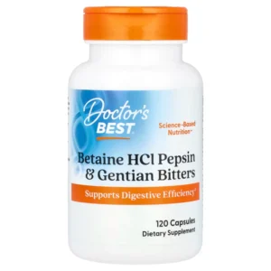 بيتاين هكل بيبسين & جينتيان بيتيرس 120 كبسولة | Betaine Hcl Pepsin & Gentian Bitters 120 Cap