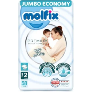 مولفيكس بريميوم أكسجين ميني رقم.2 58قطع جامبو (3) | Molfix Premium Oxygen Mini No.2 58pcs Jumbo (3)