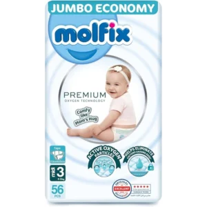 مولفيكس بريميوم أكسجين ميدي رقم.3 56قطع جامبو (3) | Molfix Premium Oxygen Midi No.3 56pcs Jumbo (3)