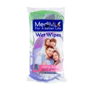 ميدي ميكس فاميلي وايبس مناديل مبللة 15 منديل | Medimix Family Wet Wipes 15Pcs