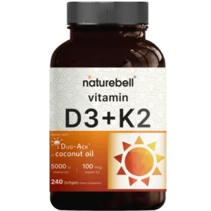 فيتامين دي3&كي2 5000 وحدة دولية / 100 ميكروجرام 240 كبسولة | Vitamin D3&K2 5000 I.U. / 100 Mcg 240 Cap