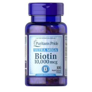 بيوتين 10.000 ميكروجرام 100 كبسولة (بيوريتانز برايد) | Biotin 10.000 Mcg 100 Cap (Puritans Pride)