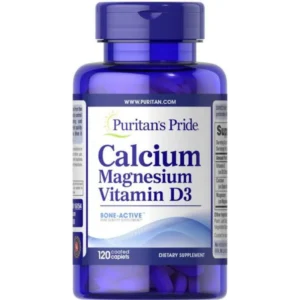 كالسيوم + ماغنسيوم + فيتامين دي3 120 كبسولة (بيوريتانز برايد) | Calcium + Magnesium + Vit D3 120 Cap (Puritans Pride)
