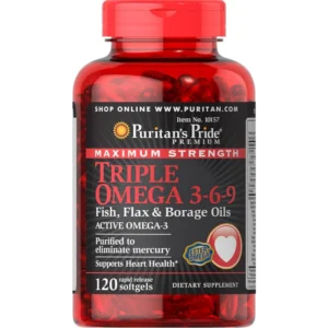 Maximum Triple Omega ( 3 - 6 - 9 ) 120 Softgel Cap (Puritans Pride)