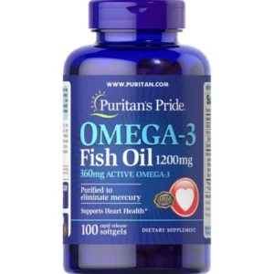 أوميجا 3 - فيش زيت 1200 مجم 100 كبسولة جيلاتينية كبسولة (بيوريتانز برايد) | Omega 3 - Fish Oil 1200 Mg 100 Softgel Cap (Puritans Pride)
