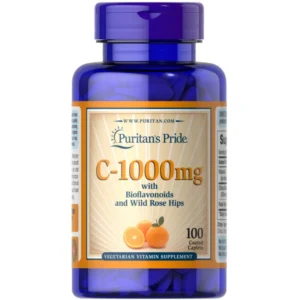 فيتامين سي - 1000 مجم + بيوفلافونويدس & روز هيبس 100 أقراص (بيوريتانز برايد) | Vitamin C - 1000 Mg + Bioflavonoids & Rose Hips 100 Caplets (Puritans Pride)