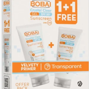بوباي صن سكرين جل بعامل حماية 50 - 50 جرام كريستال كلير (1+1) (عرض خاص) | Bobai Sunscreen Spf50+ - 50 Gm Crystal Clear Gel (1+1) #